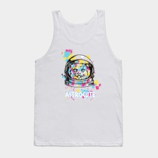 Cute Kitty Astronaut Cool Animal Funny Cat Universe T-Shirt Tank Top